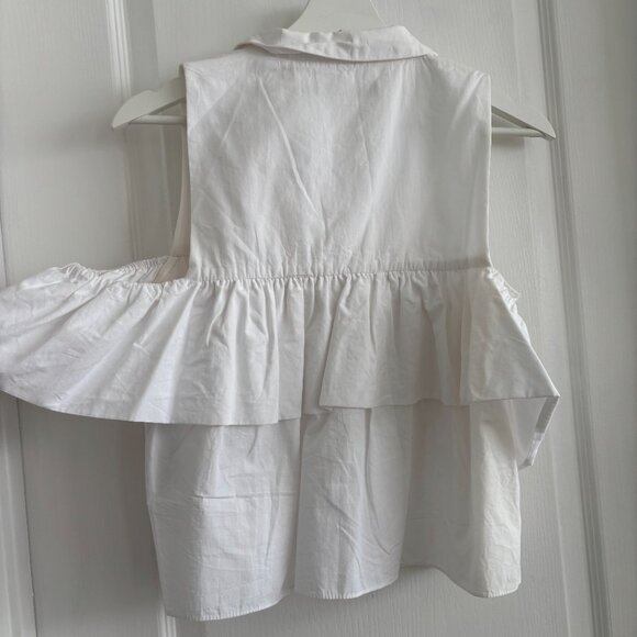 White Zara Ruffled Off-Shoulder Blouse - Medium - Picture 6 of 7